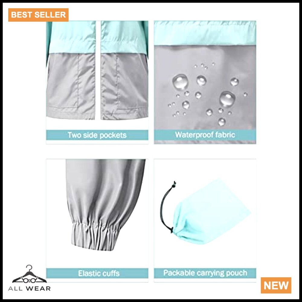 Lightweight Packable Raincoat Waterproof Windbrea… - image 5